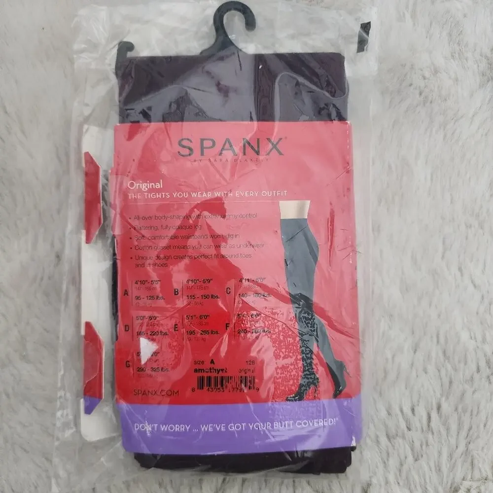 Spanx Tight End Opaque Body Shaping Tights Amethyst Purple Size A NWT